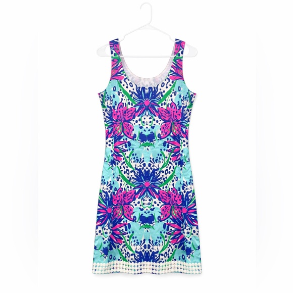 Lilly Pulitzer Dresses & Skirts - Lilly Pulitzer Vibrant Floral Mini Dress - Blue and Pink